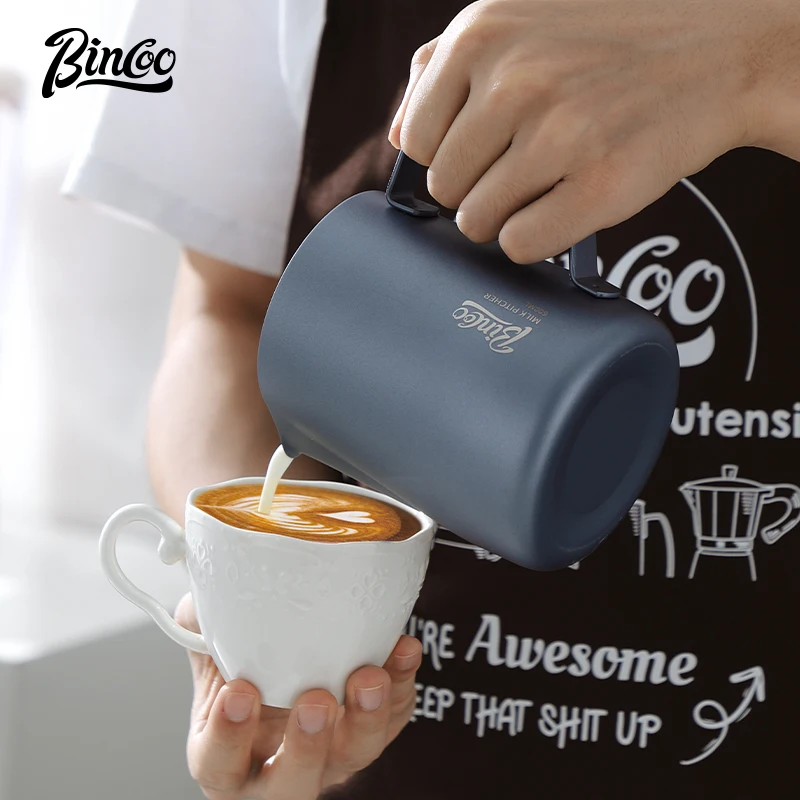 

BINCOO 350ML/600ML Coffee Flower Tank Stainless Steel Coffee Pot Milk Froth Cup Milk Tank Coffee Utensils