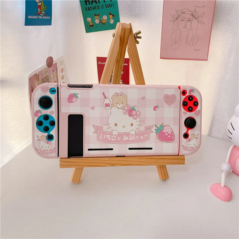 MINISO Sanrio Hello Kitty Soft TPU Protective Case for Nintendo Switch NS Joy-Con Controller Protection Back Housing Shell Cover