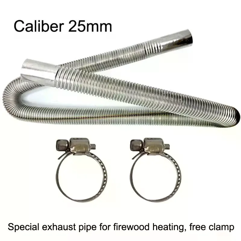 60-300cm Air Parking Heater Stainless Steel Exhaust Pipe Tube Gas Vent Hose With Hose Clamp For Car Heater
