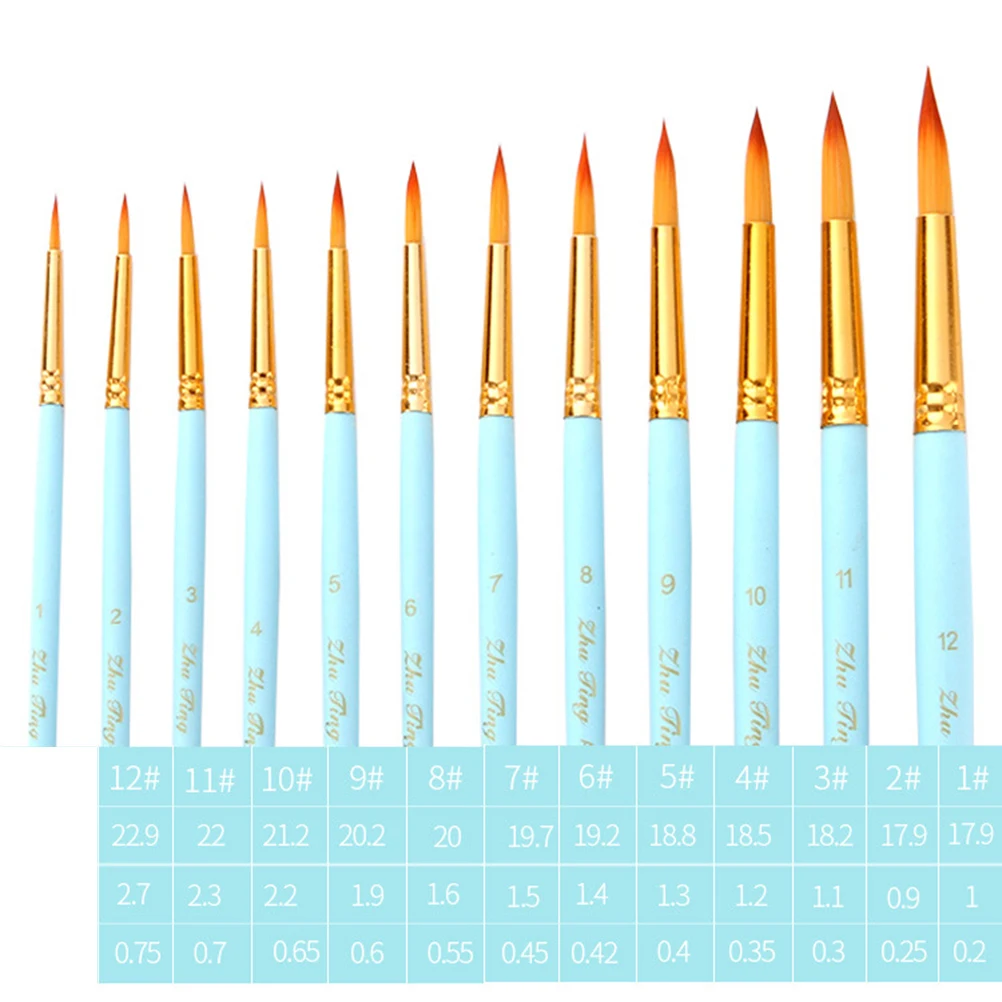 

12 Pcs Miniature Brush Set Child Paint Brushes Color Bamboo Paintbrush Watercolor