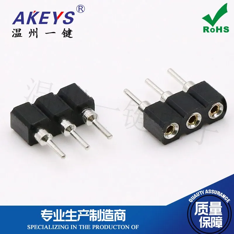 1*40P Rond Gat Enkele Rij Rond Gat Zetel Enkele Rij Vrouwelijke Header Afstand 2. 54Mm 1x4 0/3pin Enkele Kop Pin