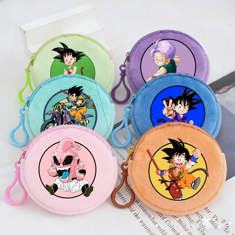 

Dragon Ball male Coin Purse Anime Cartoon Mini Short Wallet Keychain Zipper Purse Round Money Bag Cute Small Purse Birthday Gift