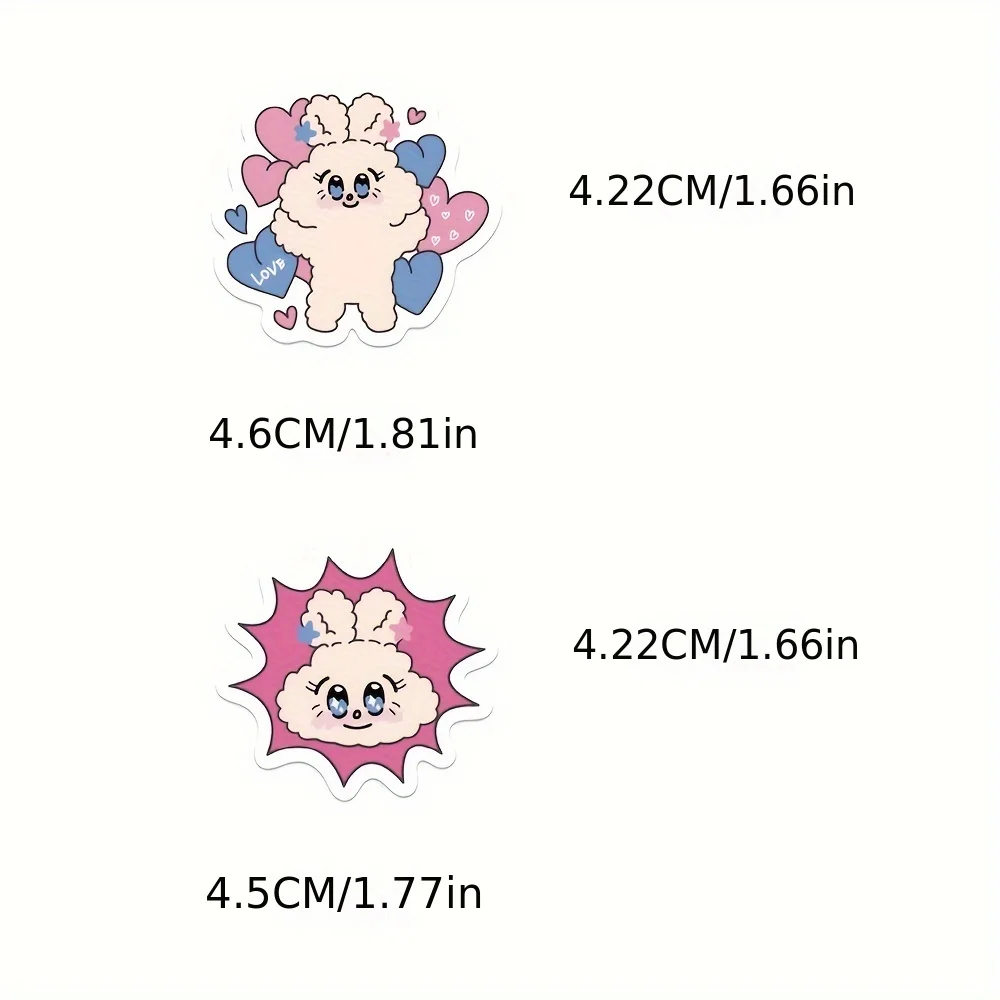 90Pcs Cute Cartoon Lollipops bunnies Stickers Graffiti  Waterproof PVC Toy Decoration Book Suitcases Guitar Cup laptops Decal