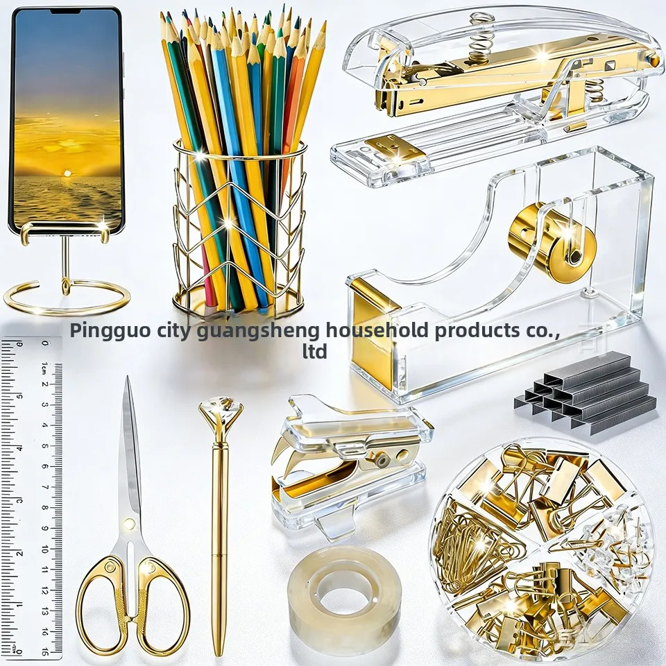 set-di-articoli-di-cancelleria-da-scrivania-in-acrilico-con-graffettatrice-dispenser-per-nastro-adesivo-portapenne-e-forbici-kit-combinato-per-organizzare-la-scrivania-ideale-per-studenti