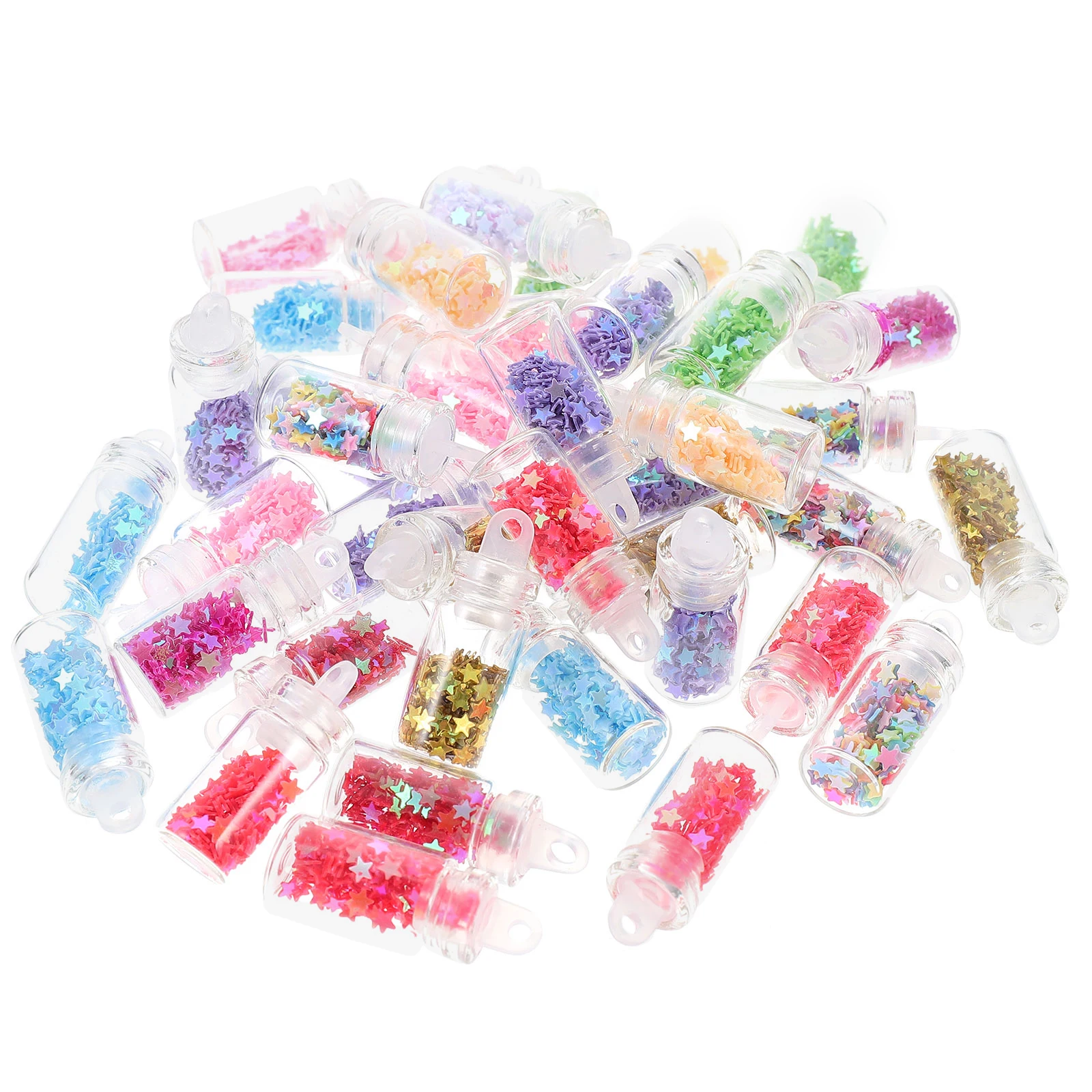 

50Pcs Star Sequins Charms Colorful Mixed DIY Jewelry Supplies for Earrings Necklaces Bracelets Keychains Accessories