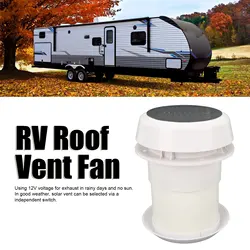 DC12V RV Roof Exhaust Fan Noiseless Solar Powered Vent for Campers Caravans Ships Yachts