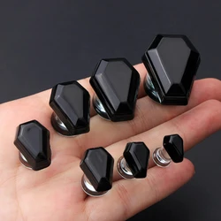 Pair Coffin Ear Gauges Glass Ear Tunnels/Ear Ex-Pander/Ear Tunnels/Ear Gauges & Plugs/Ear Piercings