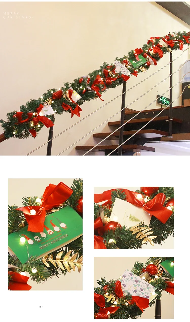 Christmas decorations, rattan rings, flower garlands, hotel shop windows, outdoor scene decoration, escalator pendants