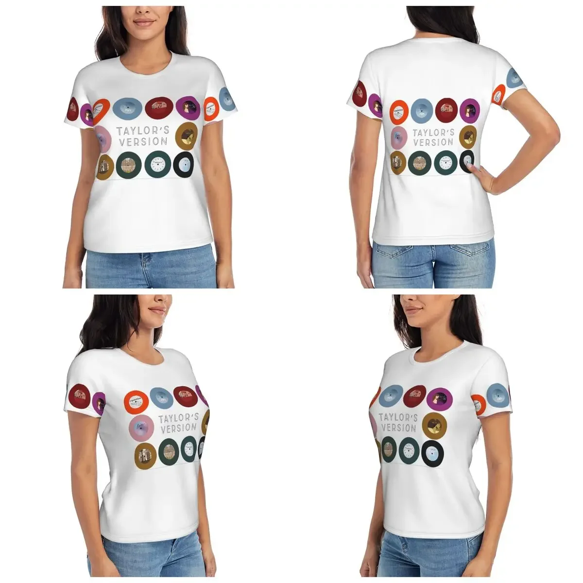 Taylors Version Eras Tour Albums T-Shirt for Women O-Neck Streetwear T Shirts Women's Short Sleeve Summer Clothes Tops