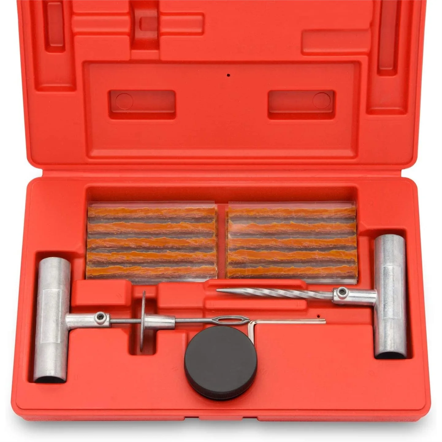 

Heavy Duty Tire Repair Kit with Plugs, Universal for Cars Trucks Motorcycles ATV, Reliable Roadside Emergency Solution