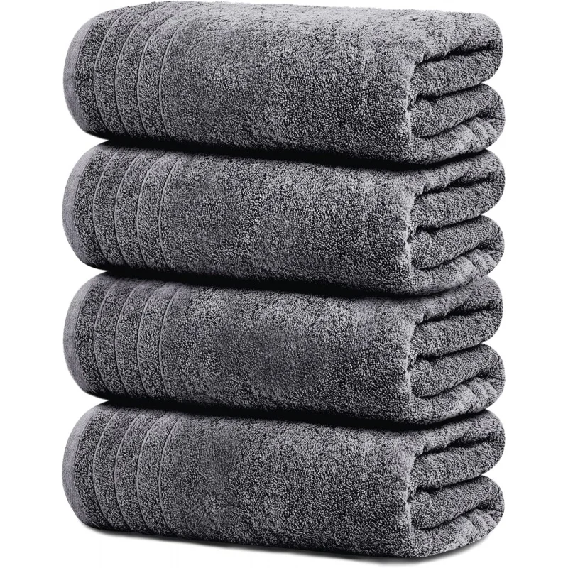

Pack of 4 Extra Large Bath Towels 30 x 60 Inches, 100% Cotton, Larger & Lighter Weight, Quicker to Dry, Super Soft