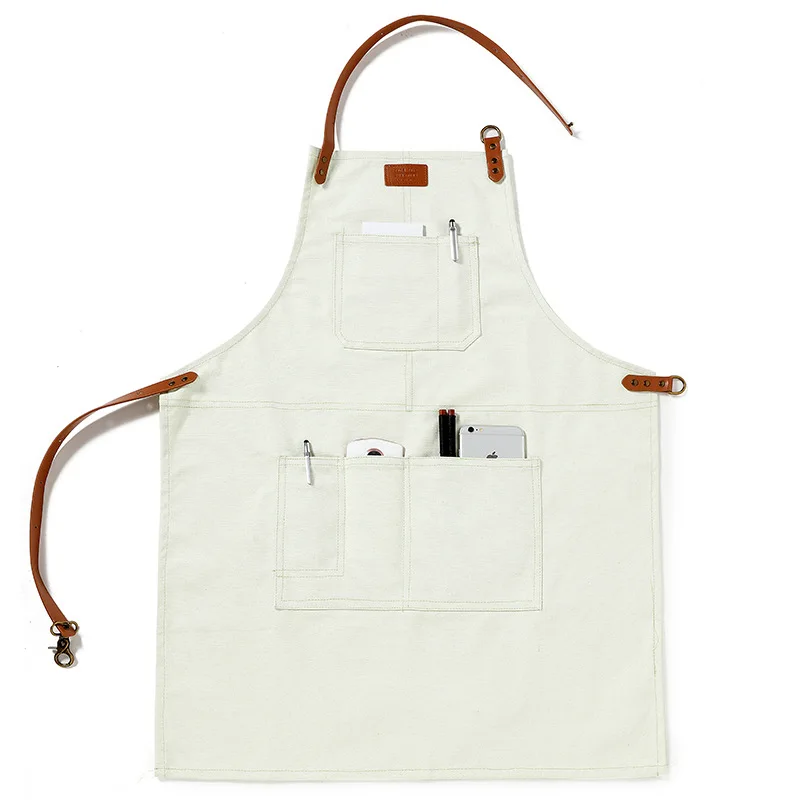 Unisex Fashion Leather Belted Apron Bartenders Baristas Barbers Florists Cowboy Style Kitchen Outdoor Barbecue Worker Unifor
