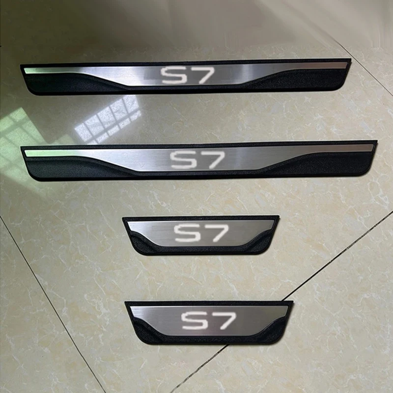 

Fit GAC S7 EV 2025 2026 Car Door Sill Scuff Plate Protect Pedal Guard Threshold Doorstep Stainless Steel Plastic Car Accessory