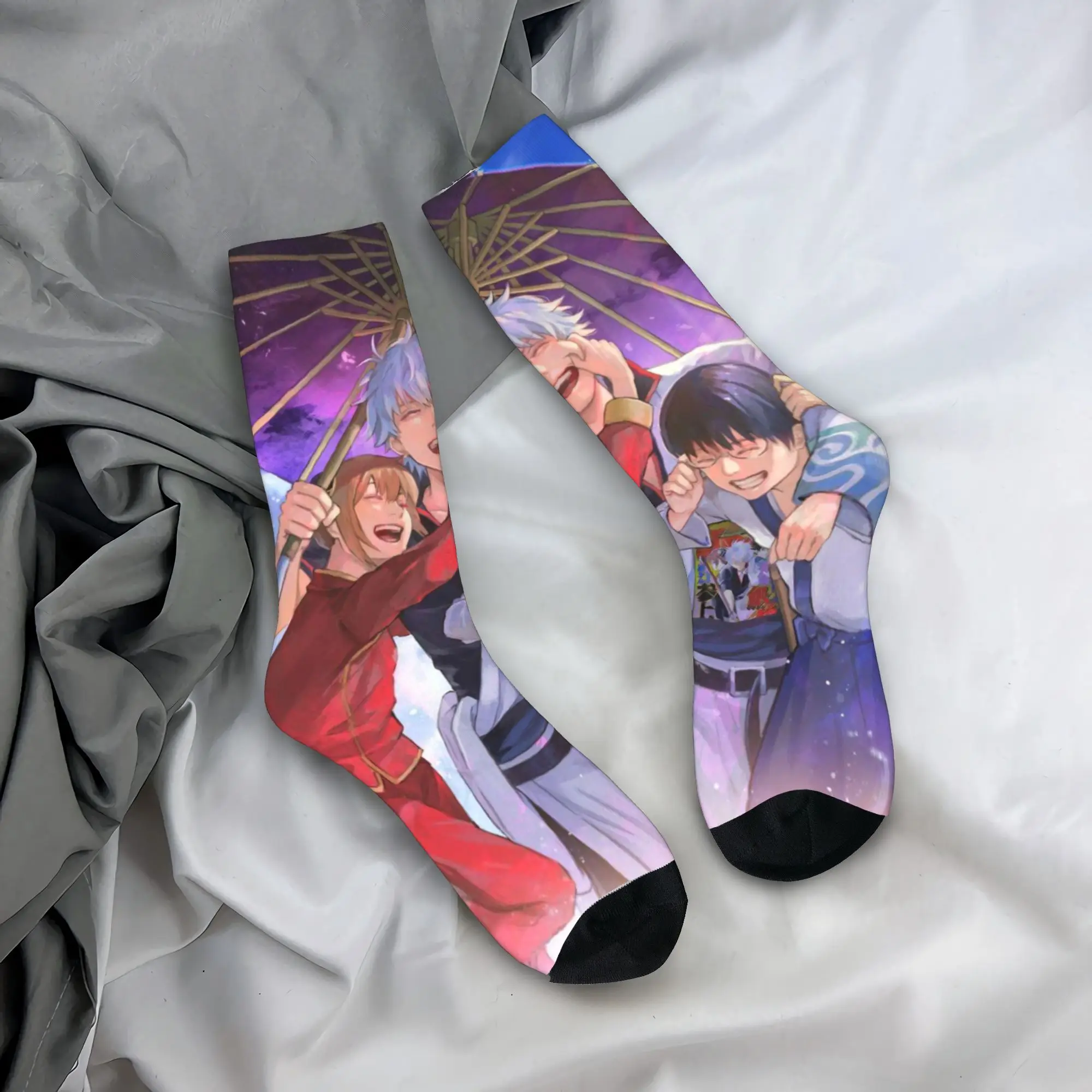 

Custom G-Gintamaes Cartoon Men Women Crew Socks Unisex Funny Spring Summer Autumn Winter Dress Socks