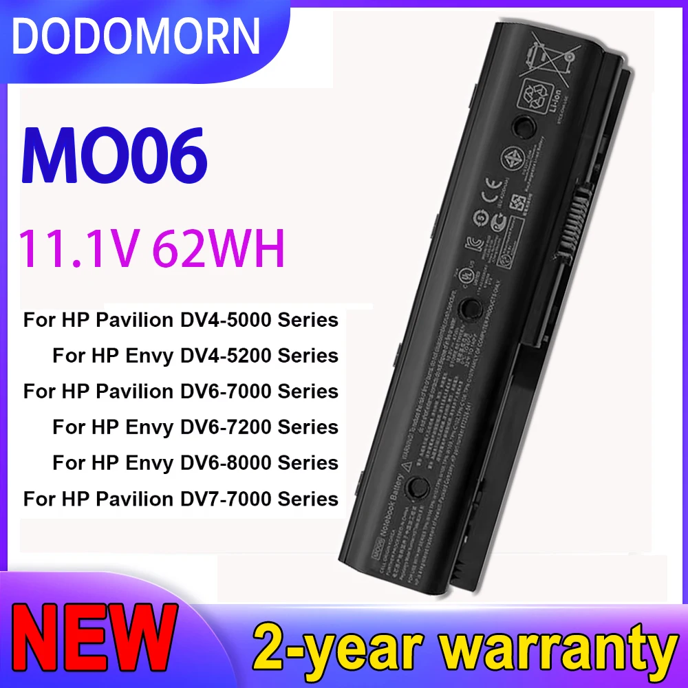 

Новый аккумулятор DODOMORN MO06 для HP Pavilion DV6-7000 DV6-8000 DV7-7000 672326-421 672412-001 HSTNN-LB3P HSTNN-YB3N MO06 MO09