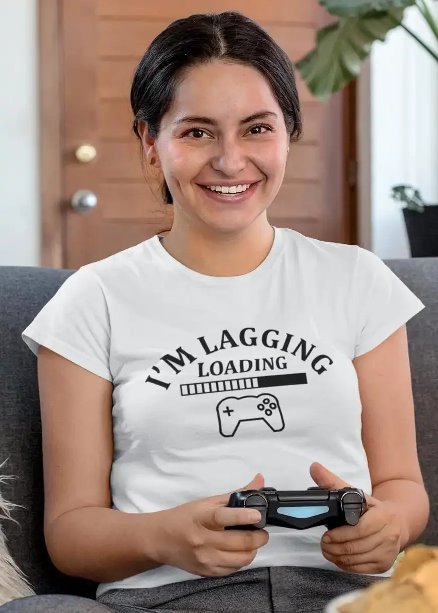 I m Lagging Loading Please Wait T shirt Funny Gaming for Him Her Gamer Birthday Present Top