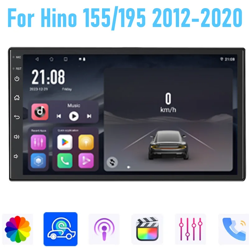 

7'' For Hino 155/195 2012-2020 Car Radio Wireless Apple Carplay Android 15 Multimedia Player Stereo GPS Navi WIFI 4-64GB BT