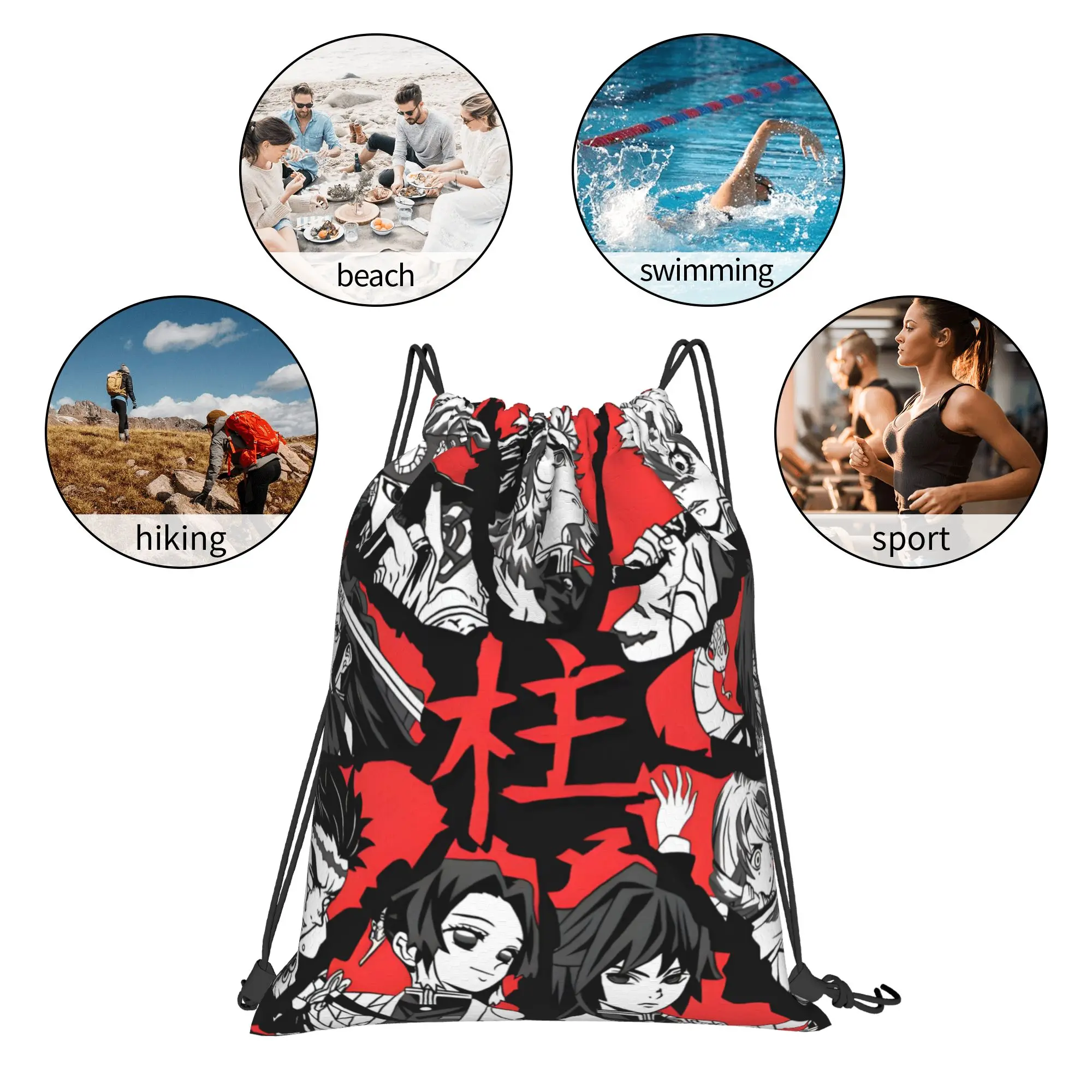 1 pc Hashira Collection Demon Slayer Anime Drawstring Bags Gym Storage Backpack School Shoe Bag view 4