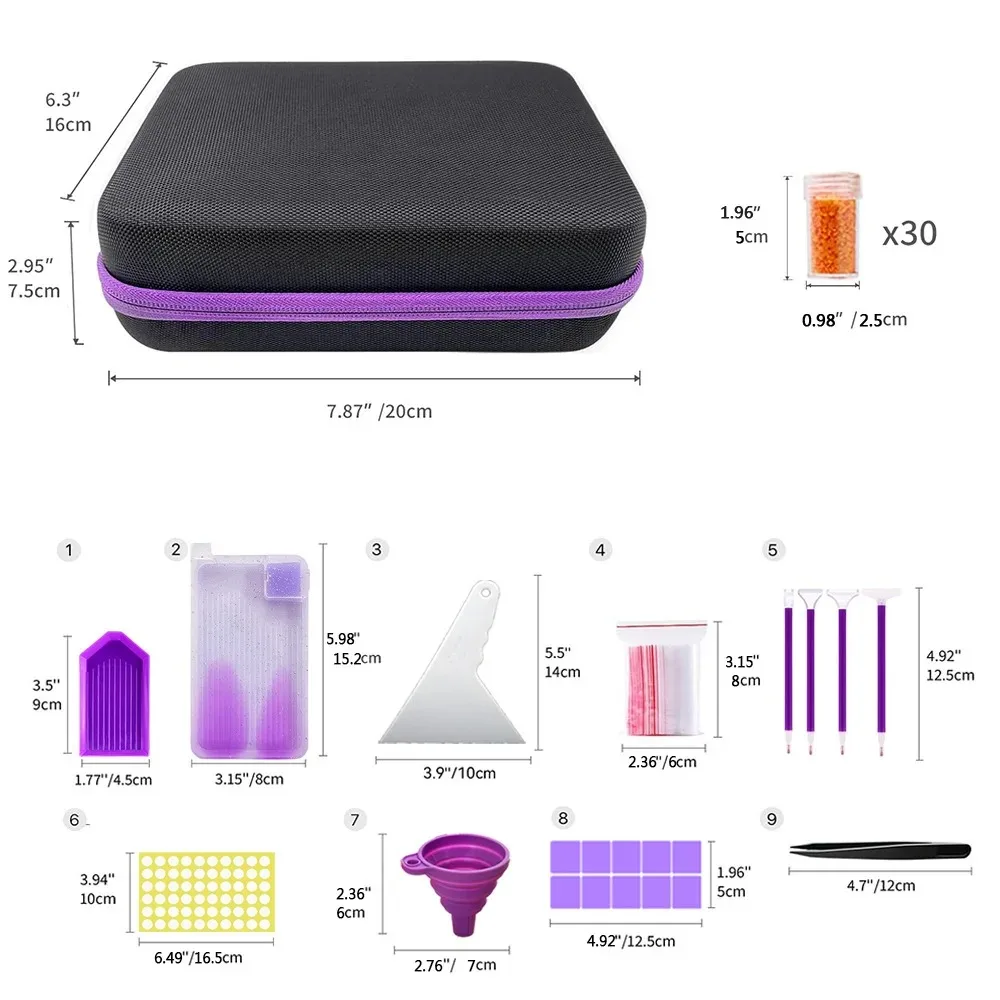 Diamond Painting Accessories Storage Case and Tool Set description 8