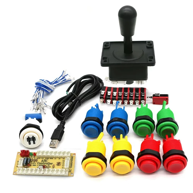 Arcade Game DIY Kit Zero Delay USB Board Controller For Pc Raspberry Pi US Style Joystick Happ Push Button Player Part