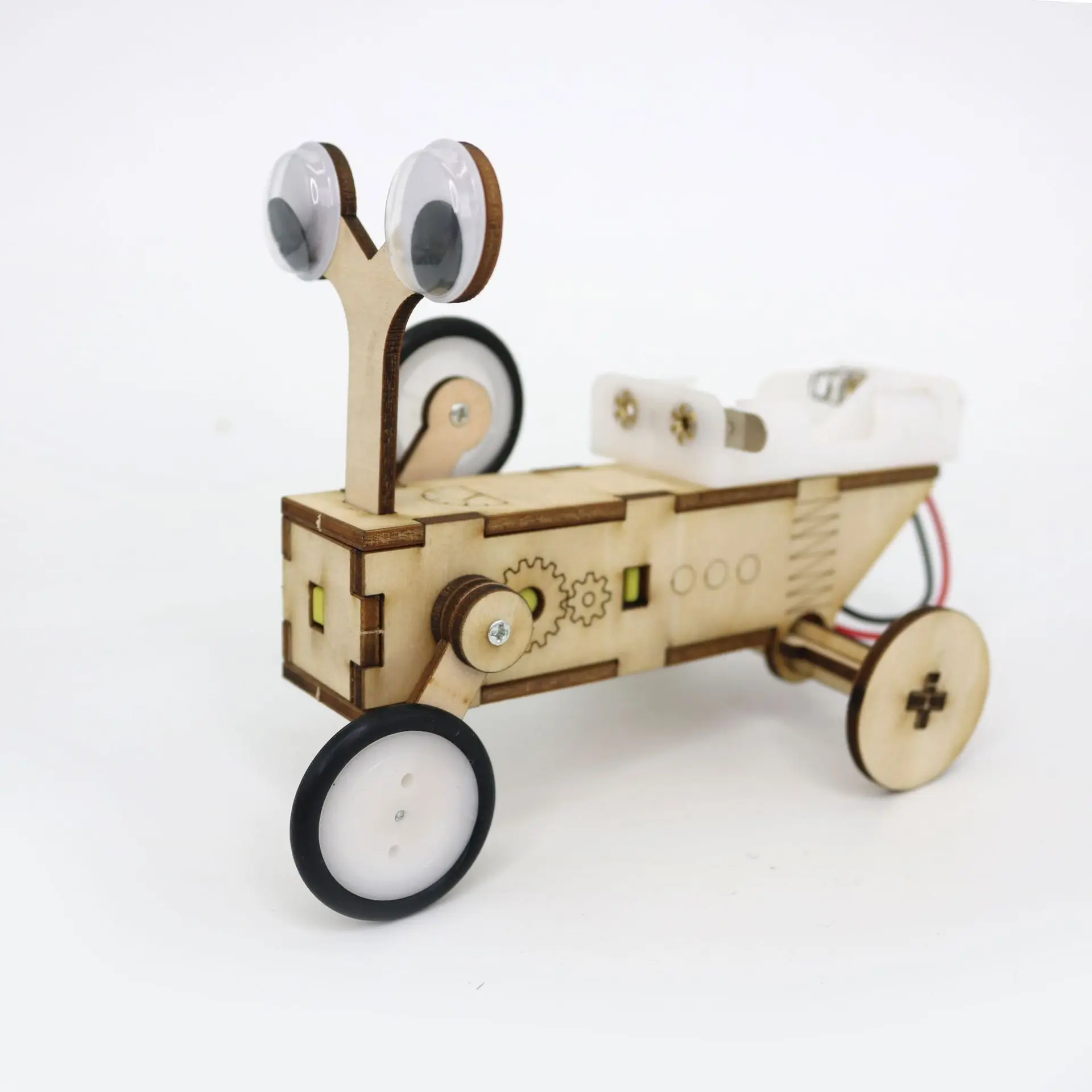 Wooden Electric Powered Walking Bug Robot DIY Model Eductaional Technology Kit