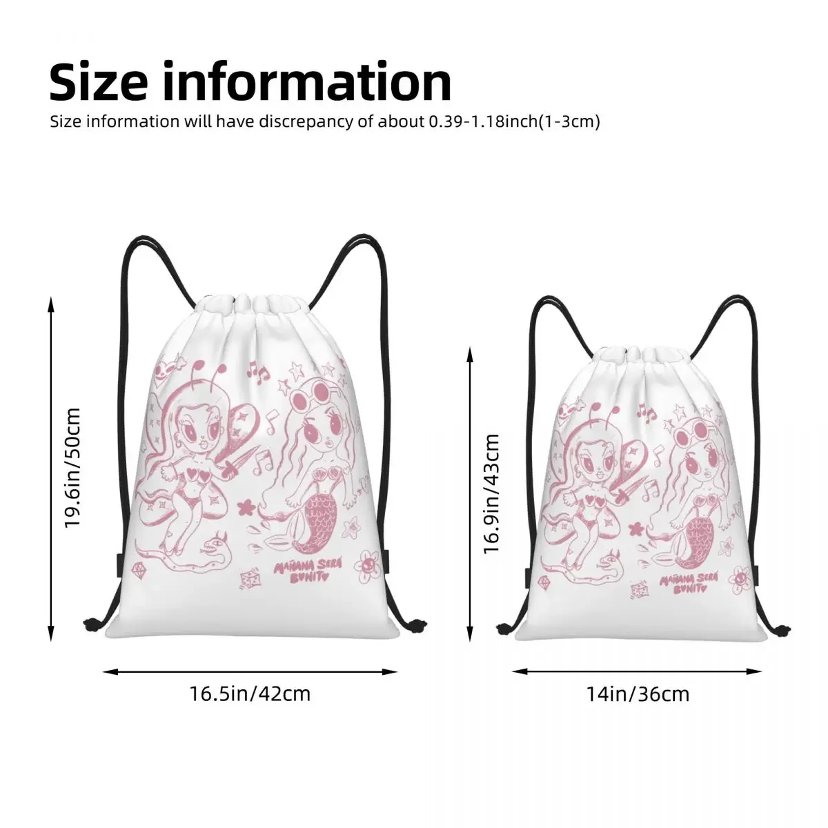 Sirena Karol G Music Pink Drawstring Bags Sports Backpack Gym Sackpack String Bags for Yoga