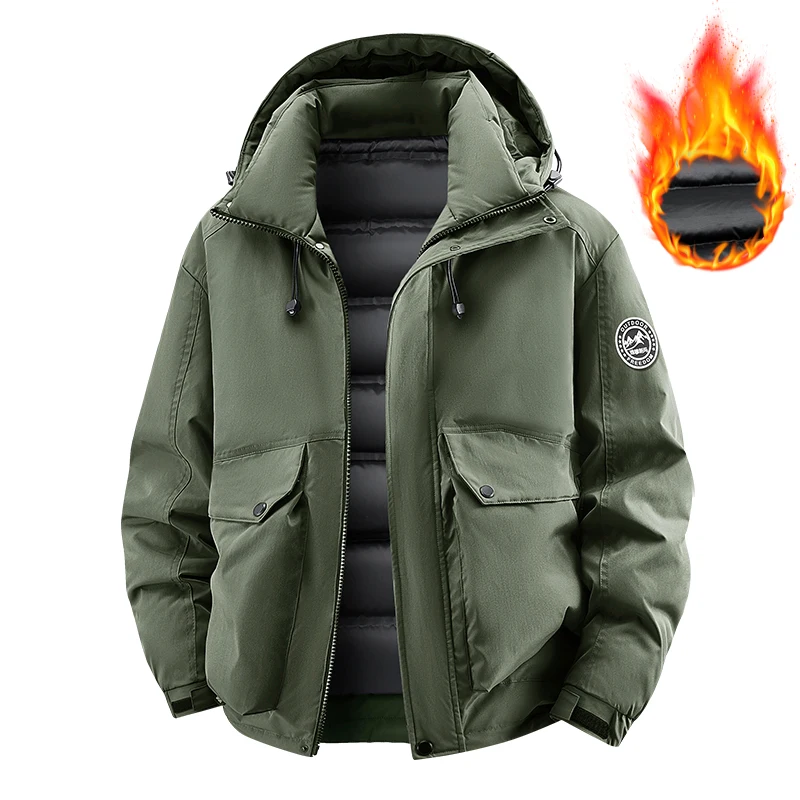 هذه السترة المصنوعة من القطن الصوفي المريح للزوجين هي ملابس عمل خارجية دافئة ومقاومة للبرد للأزواج للتدفئة في الخريف