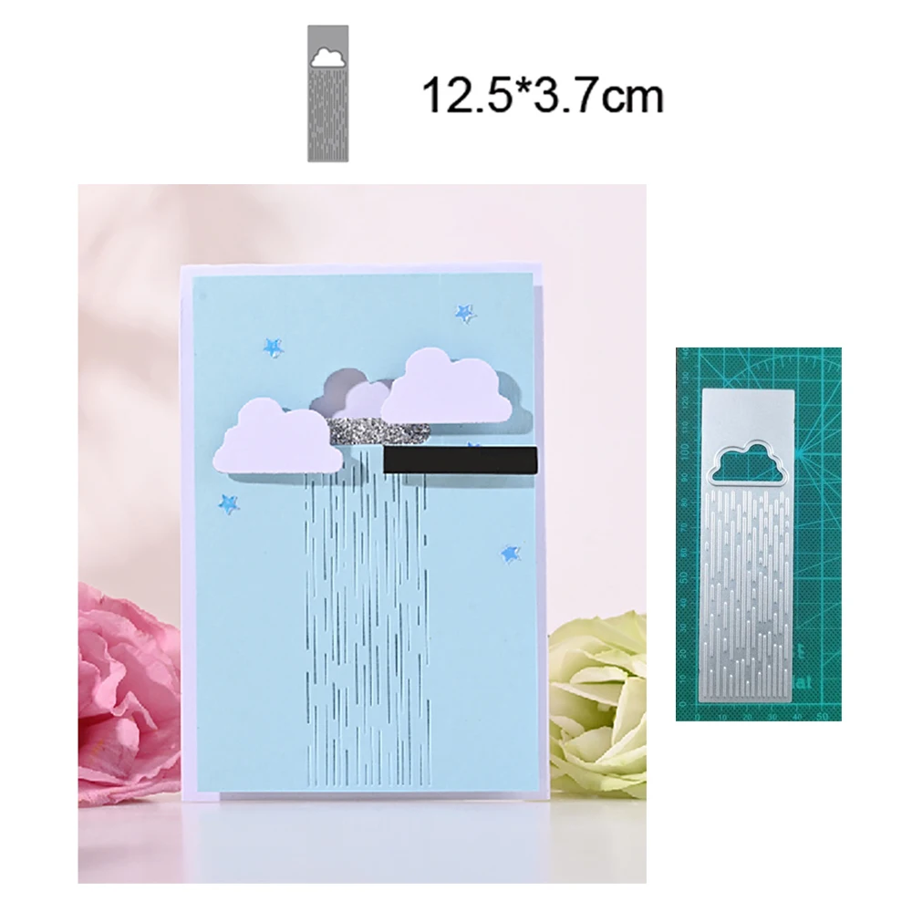 Rainy Day Background Frame 2022 New Metal Cutting Dies Decorative Scrapbooking Photo Album Paper Knife Blade Punch Embossing