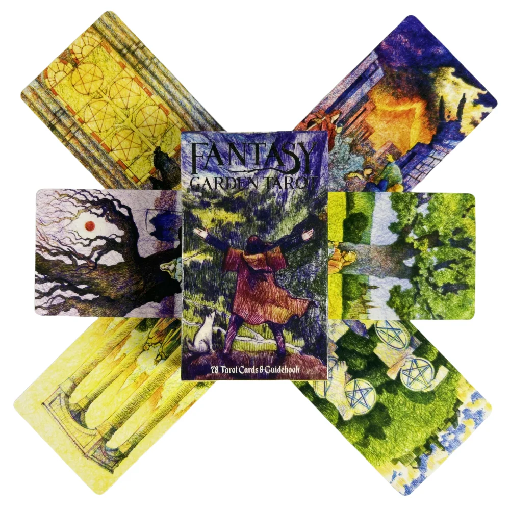 

Fantasy Garden Tarot Deck 10.3*6cm 78 Pcs Cards In Rider System Made In Eight Colors