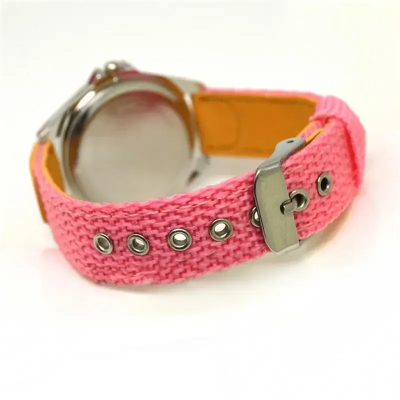 น่ารักเด็กผู้หญิงควอตซ์นาฬิกาเด็กเด็กผ้านักเรียนนาฬิกานาฬิกาข้อมือที่มีสีสันจํานวน Dial ของขวัญวันเกิด