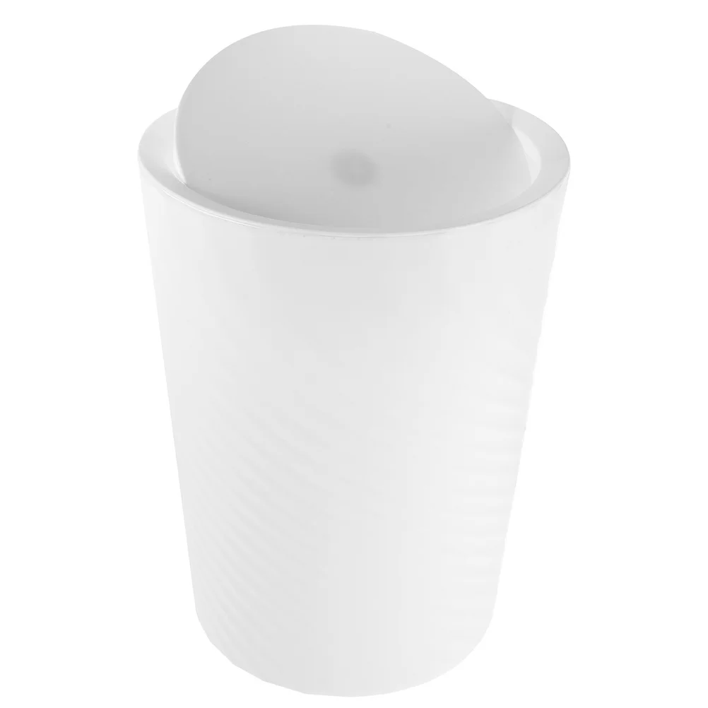 

1pc Large Capacity Plastic Swing Lid Trash Can For Kitchen Bathroom Household Use Garbage Bin Bucket Home Office Supply