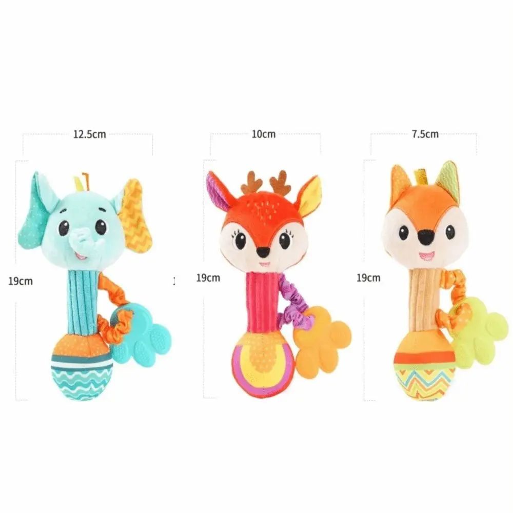Soft Stuffed Baby Rattles Shaker Crinkle Squeaky Sound Sensory Soothing Toys Teething Soothing Toys Toddler Gifts
