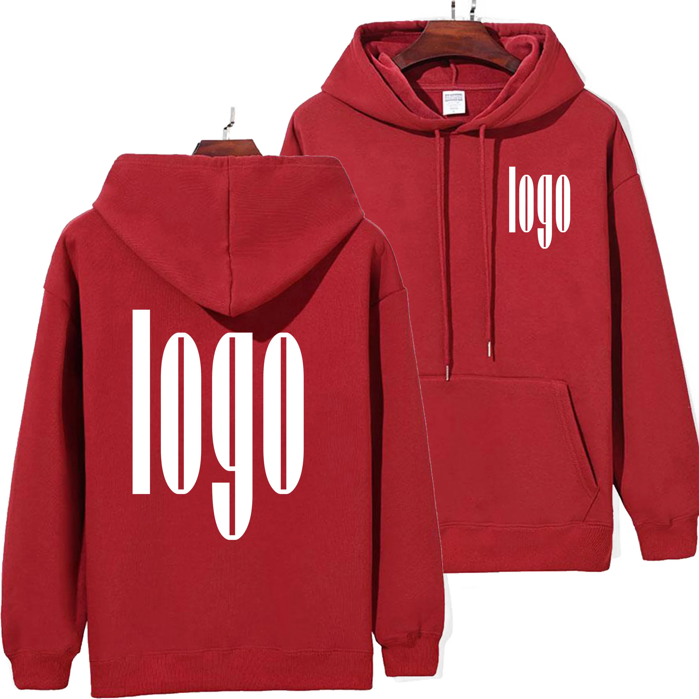DIY men's custom brand logo hoodie, autumn plus size cotton sweatshirt, high-quality top, men's hip-hop sweater for warmth and p