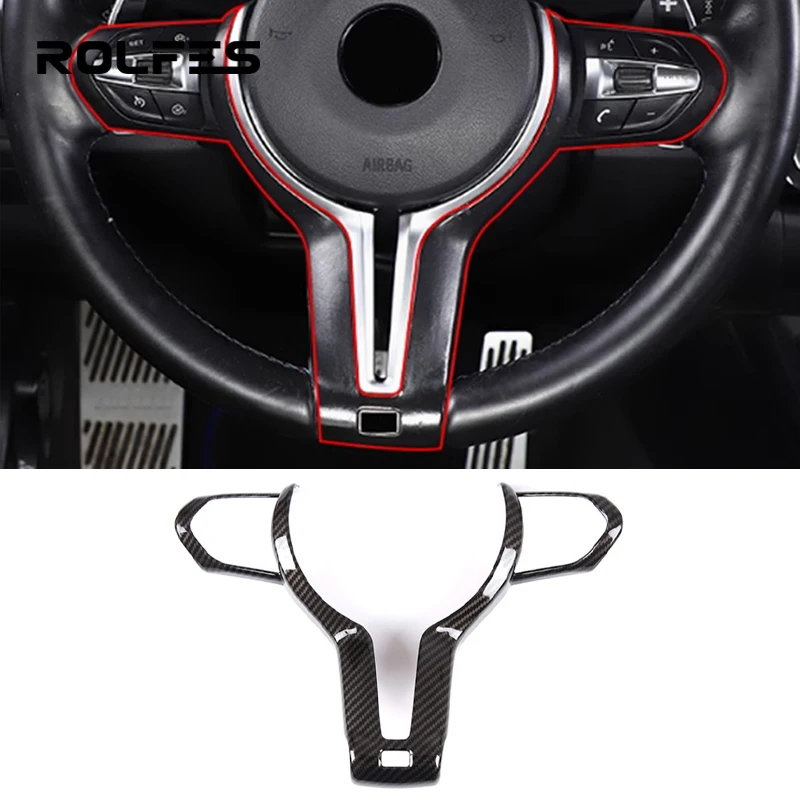 

ROLFES ABS Car Steering Wheel Trim Cover Button Panel Frame For BMW M-Sport F22 F30 F32 F10 F11 X5 F15 X6 F16 2015 2016 2017