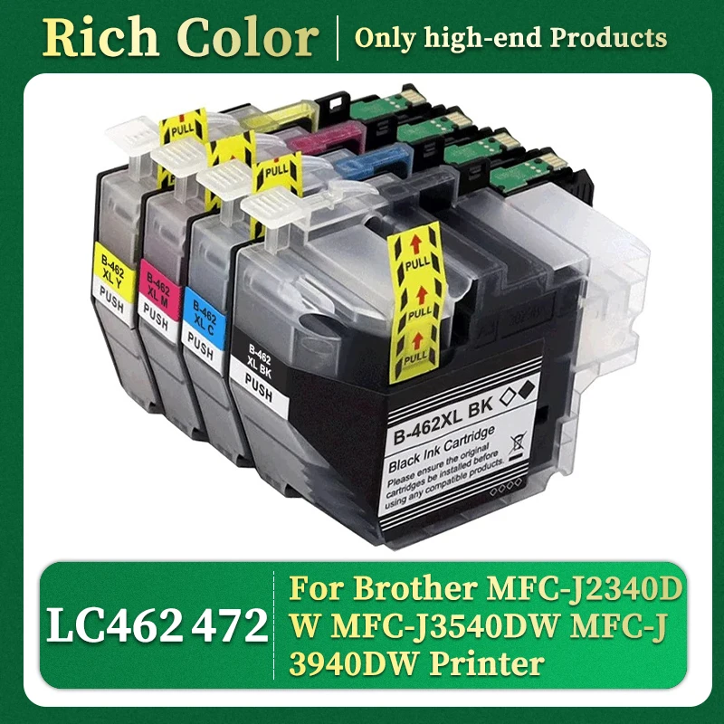 High Capacity LC462 LC462XL LC472XL 472 Compatible InkJet Ink Cartridge For Brother MFC-J2340DW MFC-J3540DW MFC-J3940DW printer