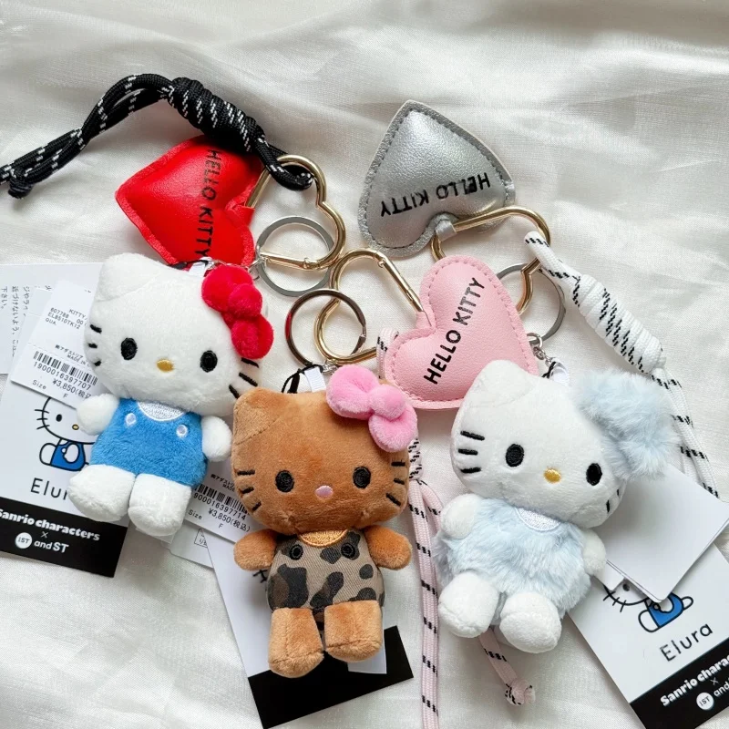 

НОВЫЙ 10 см камуфляжный черный кожаный Hello Kitty плюшевые игрушки брелок милое сердце веревка KT кошка мягкая плюшевая кукла рюкзак кулон
