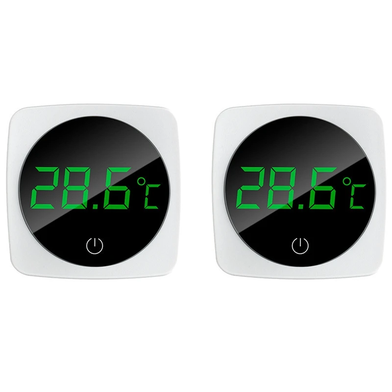 

2 PCS Aquarium Thermometer, Temperature Sensor Accurate To ±0.9°C White The Tank Thermometer 5S Refresh Touch Screen HD Digital