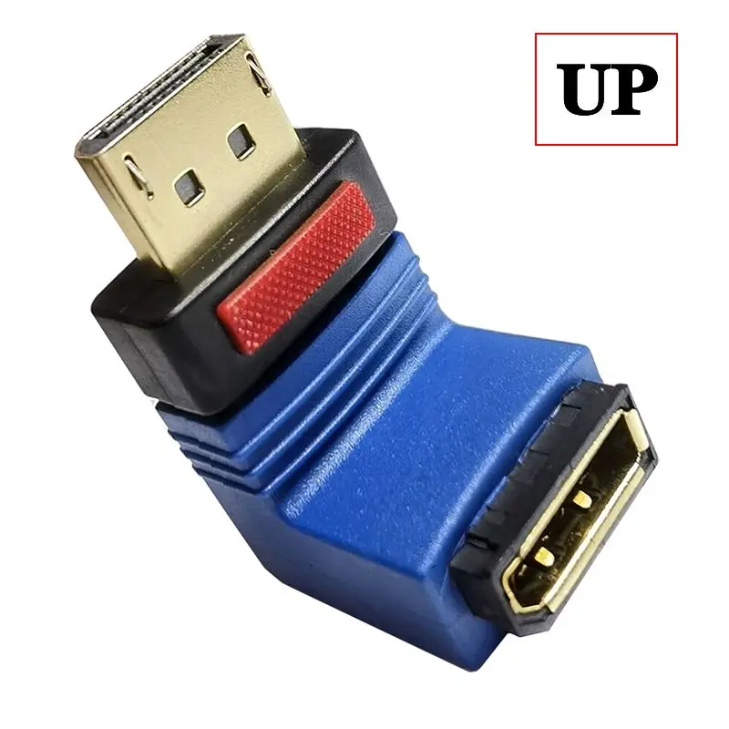 8K DP Extended Male to Female Adapter 1.4 Version 90 Degree Display Port Display 60Hz With Locking Buckle Adapter
