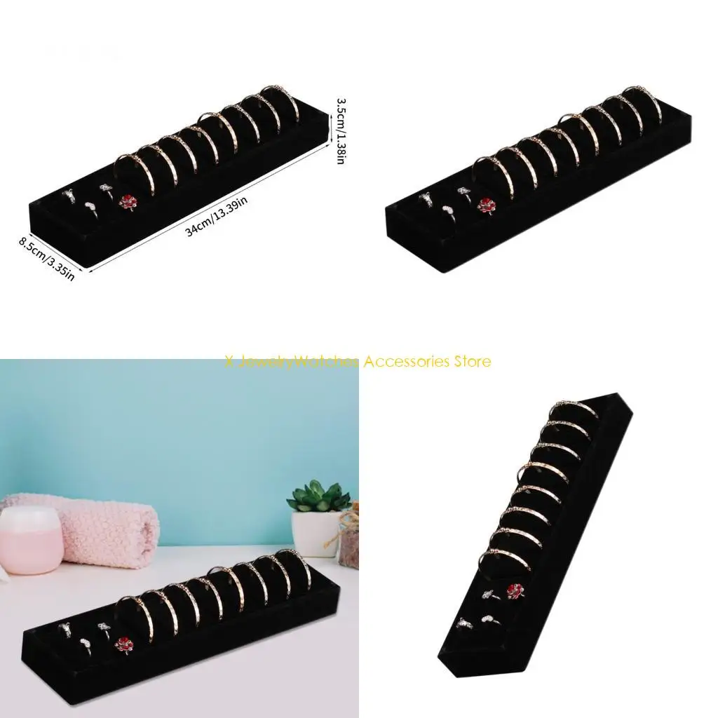 

31KD Stylish Plush Jewelry Tray Organizes Bracelets Rings Charm For Display Storage