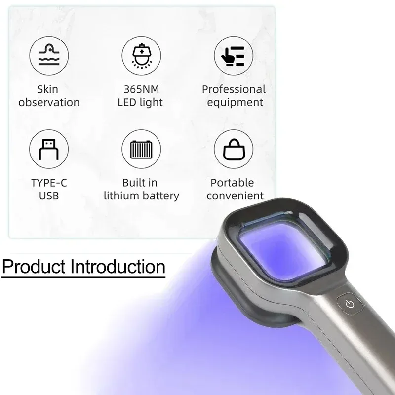 Woods Light Skin Examination For Cat Dog Ringworm Handheld UV Wood's lamp Skin Fungus Detector Vitiligo Pityriasis Versicolor