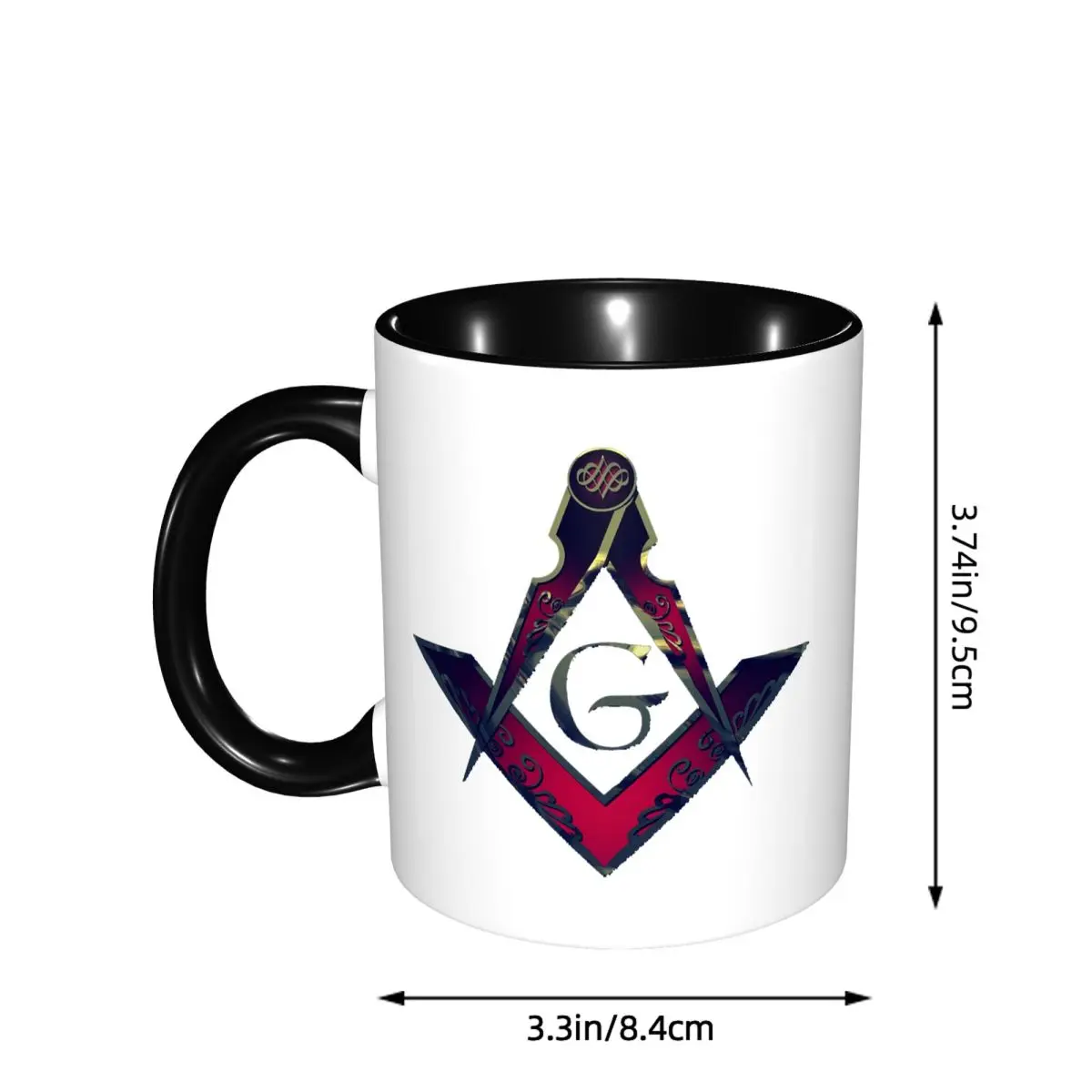 Freemason Compass Masonic Mug Funny Ceramic Coffee Cups Tea Mugs Milk Cup Drinkware Gifts for Woman Man