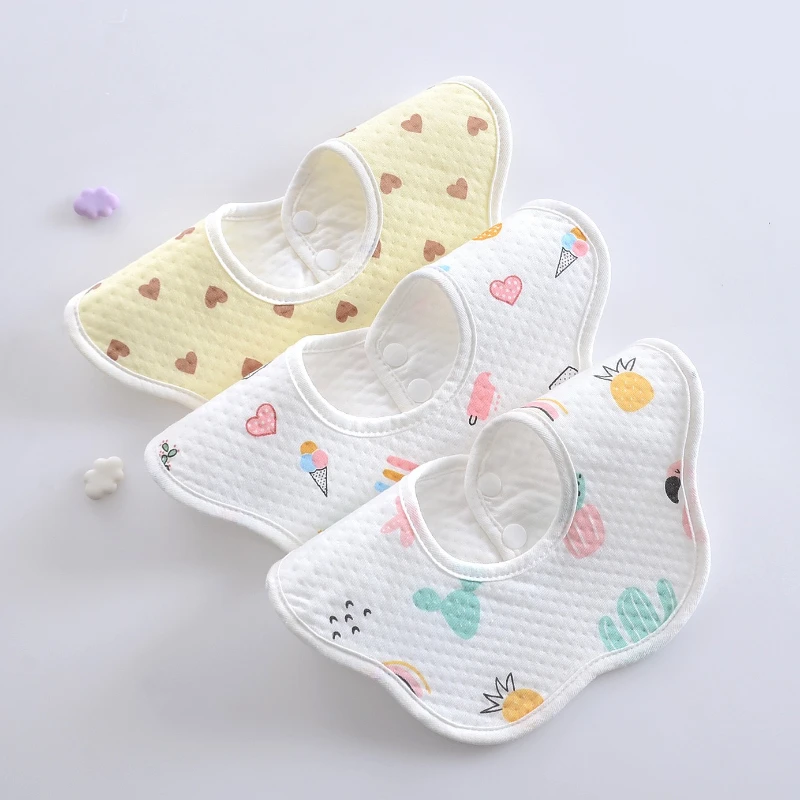 

Waterproof Baby Feeding Bibs Petal Infants Cute Cotton Yarn Saliva Towel Newborn Toddler Soft Burp Cloth for Kids Bib