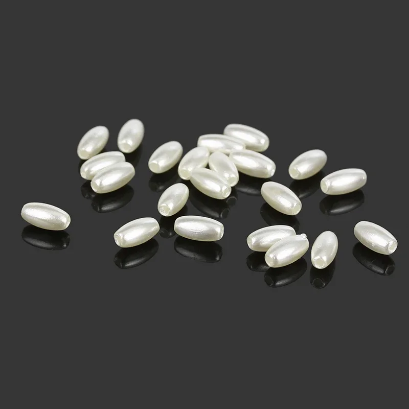 Fashion 4mm*8mm Straight Hole Rice Beads 2000pcs/Lot Wholesale ABS Ivory Imitation Pearl African Beads For DIY Jewelry Making