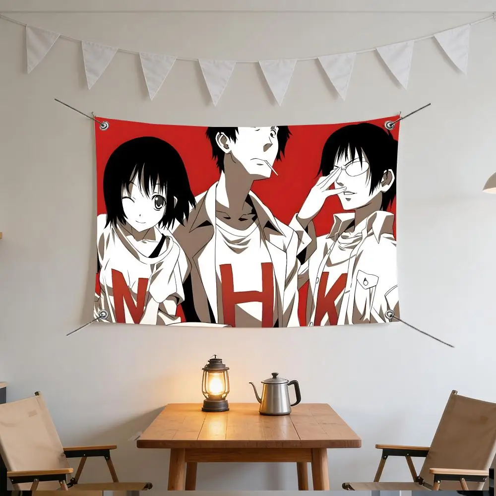 Dark Comedy W-Welcome to the NHK Flags Specialized for indoor and outdoor home decorations, outdoor camping, and bar parties