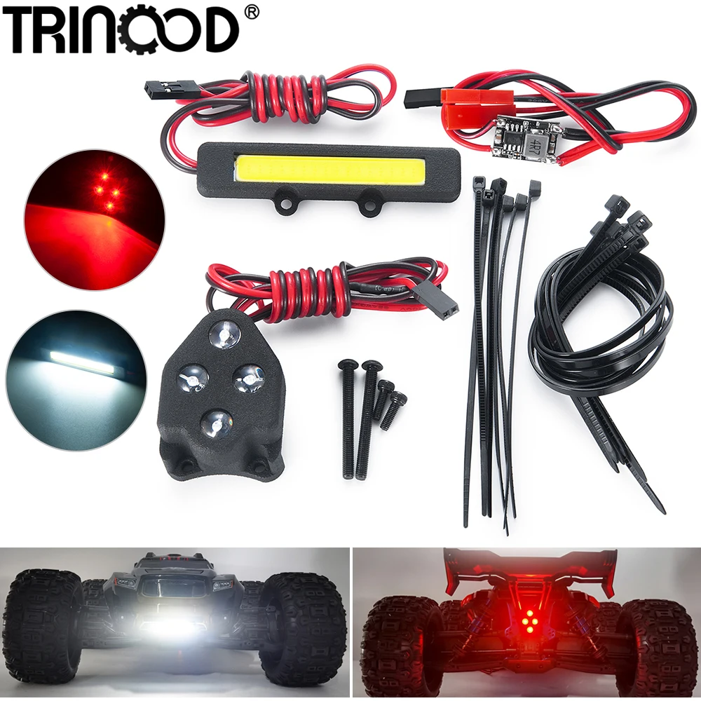 TRINOOD Front Rear LED Light Bar Complete Kit for 1/8 Sledge 4WD Monster Truck Car Decorative Lamp Upgrade Parts