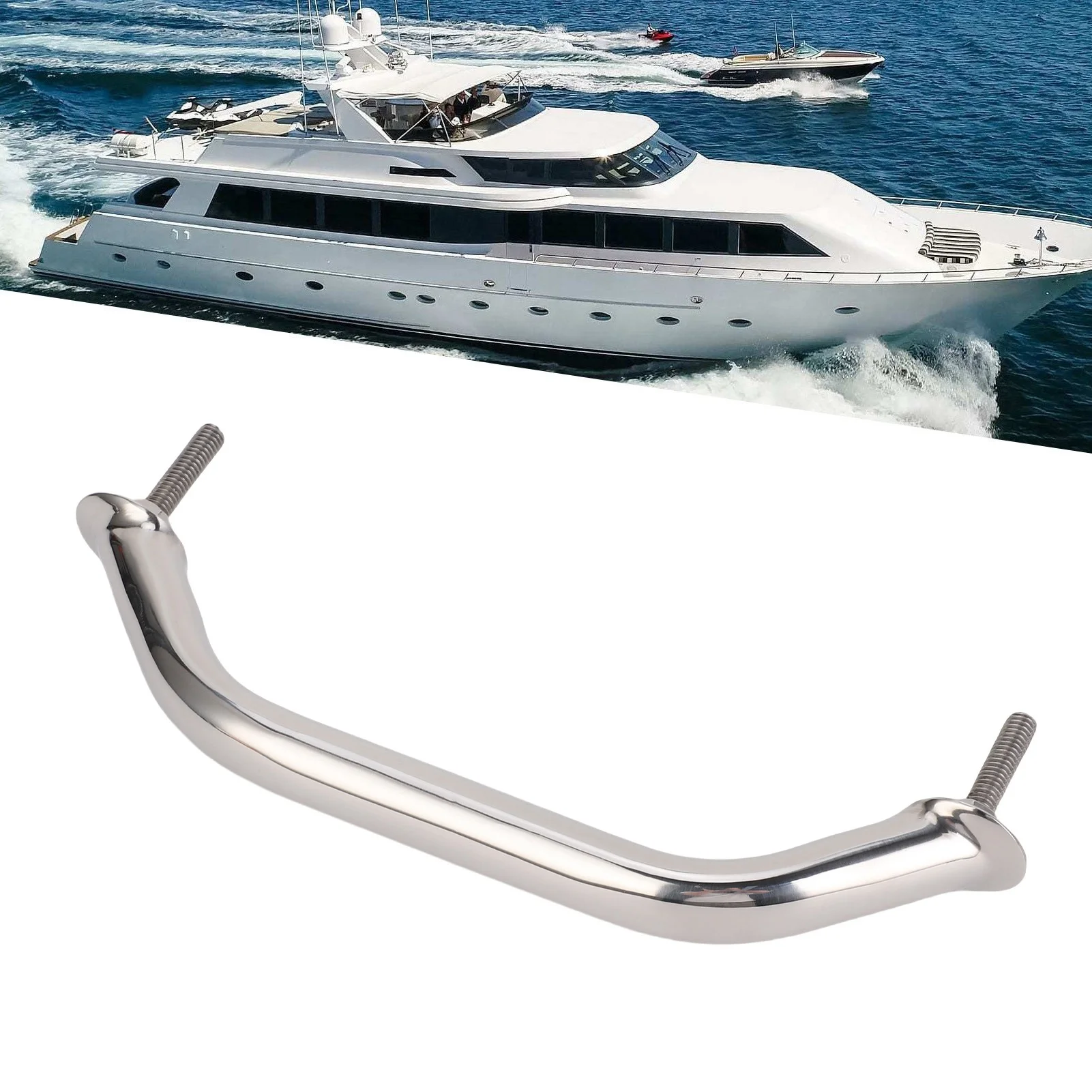 300mm Oval Stainless Steel Boat Grab Bar Handrail for Hatch Deck