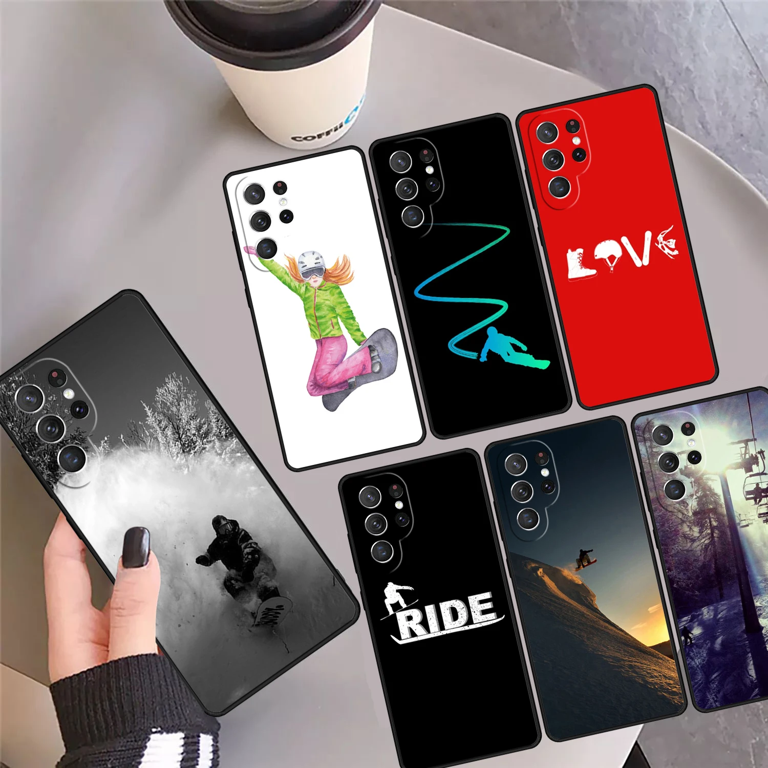 

Sports Snowboarding Phone Case Cover Coque For Samsung Galaxy S24 Ultra 23 S22 Plus S21 FE S20 S8 S9 S10 Note 10 Pro Note 20