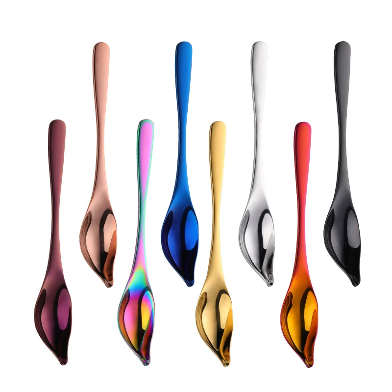 Stainless Steel Long Handle Duck Mouth Sauce Spoon Scoop Tableware Cooking Tool Coffee Chef Mini Cake Decoration Pencil
