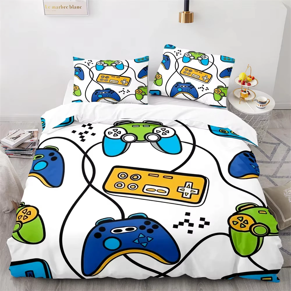 Gamer Duvet Cover for Boys Teen Game Room Decor,Game Controller Comforter Cover Single Full King,Cool Games Gamepad Bedding Set