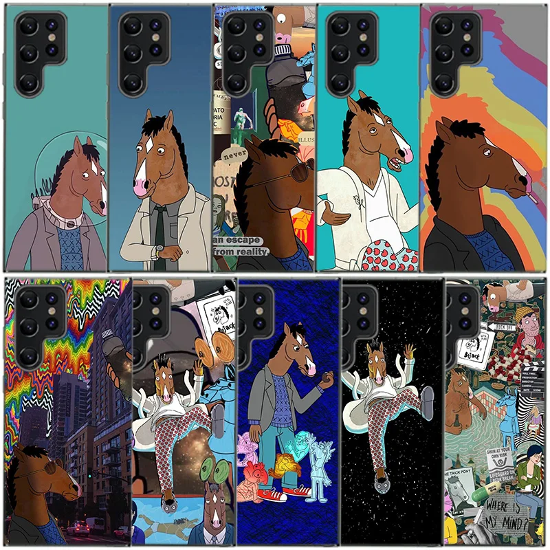 Cartoon B-BoJack Horsemans Clear Phone Case For Samsung Galaxy S20 S21 S23 FE S22 Plus S24 Ultra S10 S10E S9 S8 Soft Back Cover